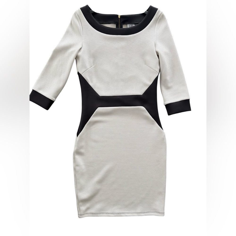 Vero Moda Black and White Colour Block Dress